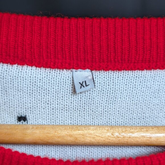 Ho-Ho-Ho Merry Christmas Cool Guy Santa And Reindeer Ugly X-Mas Sweater, X-Large - Picture 3 of 4